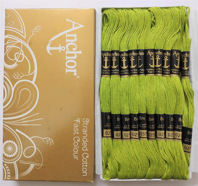 ANCHOR Neon green Thread(8 m Pack of25)