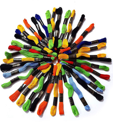 Dhruv Crafts MIXED COLOR Thread(8 m Pack of50)