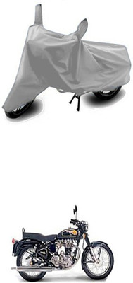Toy Ville Two Wheeler Cover for Royal Enfield(Twin spark, Silver)