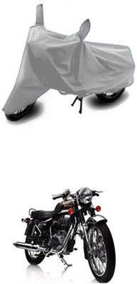 Toy Ville Two Wheeler Cover for Royal Enfield(Electra Delux, Silver)