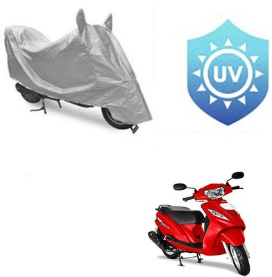 SRENTERPRISES Two Wheeler Cover for TVS(Wego, Silver)