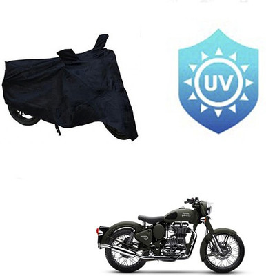 MMSSTAR Waterproof Two Wheeler Cover for Royal Enfield(Battle, Black)