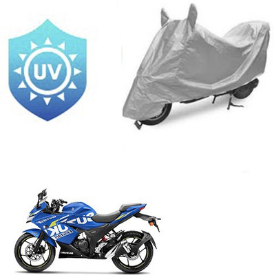 RPSENTTERPR Waterproof Two Wheeler Cover for Suzuki(Gixxer SF, Silver)