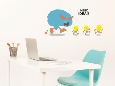 Wallzone 85 cm I NEED A IDEA Removable Sticker(Pack of 1)