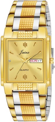 Jainx JM1146 Two Tone Original Gold Plated Chain Day & Date Square...