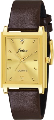 Jainx JM1149 Rectangle Premium Golden Dial Leather Strap Analog Watch - For...