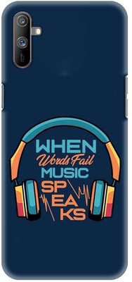 NDCOM Back Cover for REALME C3 When Words Fail Music Speaks Quotes On Music Printed(Multicolor, Hard Case, Pack of: 1)