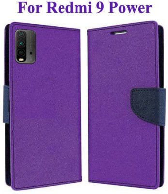 Krumholz Flip Cover for Redmi 9 Power(Purple, Dual Protection, Pack of: 1)