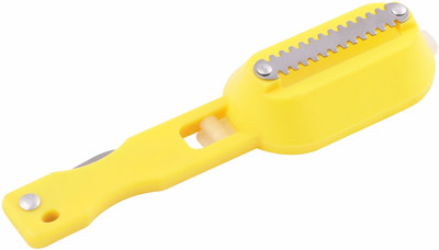 CLASSY TOUCH Plastic Fish Scaler/fish Scale Scraper/cleaner/fish Maw Slicer With Lid & Knife, Yellow… Fish Scaler(Pack of 1)