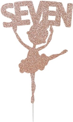 Festiko Ballerina Seven Cake Topper(Rose Gold Pack of 1)