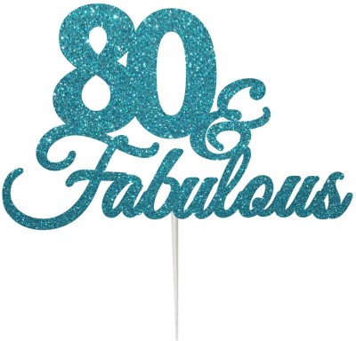 Festiko 80 & Fabulous Cake Topper(Light Blue Pack of 1)