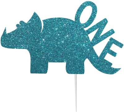 Festiko Dinosaur One Cake Topper(Light Blue Pack of 1)