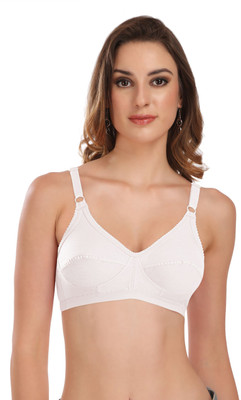 Featherline Cotton Non Padded Non Wired Full Coverage Everyday Bra Women Full Coverage Non Padded Bra(White)
