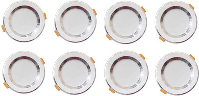 MVL 9 W Basic Round B22 LED Bulb(White, Pack of 8)
