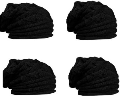 Eliq Solid Beanie Cap(Pack of 4)