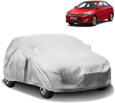 AutoRetail Car Cover For Hyundai Fluidic Verna (With Mirror Pockets)(Silver)