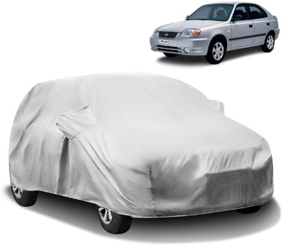 AutoRetail Car Cover For Hyundai Accent (With Mirror Pockets)(Silver)