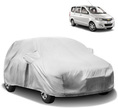 AutoRetail Car Cover For Chevrolet Enjoy (With Mirror Pockets)(Silver)