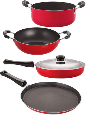 NIRLON FT12_FP12_KD13_CS24 Non-Stick Coated Cookware Set(PTFE (Non-stick), Aluminium, 4 - Piece)