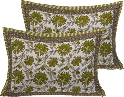 VANI E Floral Pillows Cover(Pack of 4, 60 cm*40 cm, Green)