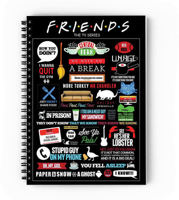 epheriwala F.R.I.E.N.D.S A5 Diary Ruled 160 Pages(Black)