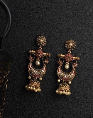 Priyaasi Traditional Beads Gold-Plated Drop Earringsfor Women & Girls Beads Alloy Drops & Danglers