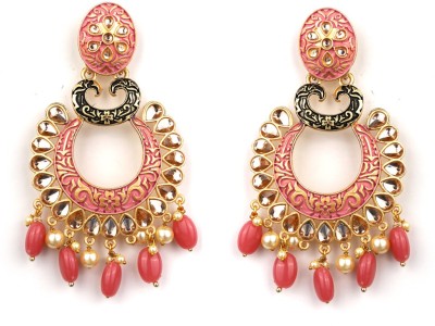 Priyaasi Traditional Kundan Gold-Plated Drop Earringsfor Women & Girls Alloy Drops & Danglers