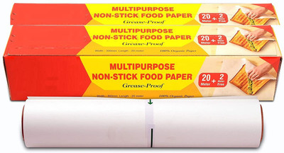 Modi Household 22 Meter Grease-Proof Paper Wrap Multipurpose Non-Stick Food Paper, Organic Paper for Baking, Wrapping, Cooking and Food Packaging (Set of 2) Parchment Paper(Pack of 2, 44 m) Modi Household 22 Meter Grease-Proof Paper Wrap Multipurpose Non-Stick Food Paper, Organic Paper for Baking, Wrapping, Cooking and Food Packaging (Set of 2) Parchment Paper(Pack of 2, 44 m)