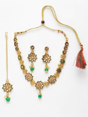 Styylo Jewels Alloy Gold-plated Green Jewellery Set(Pack of 1)