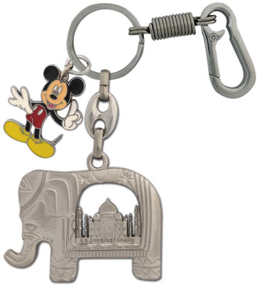 HANDSOME ISK High quality both side lord Ganesh face tajmahal with beautiful Mickey Mouse and Locking Hook Full Metal. Key Chain