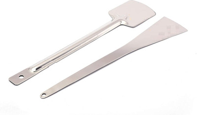 GESTIONE Stainless Steel V Turner Lifting Spatula & Square Shape Dosa Turner/Palta Combo Set of 2 -Silver Kitchen Tool Set(Spatula)