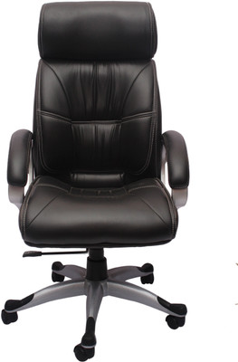 Flipkart Perfect Homes Leatherette Office Arm Chair(Black)