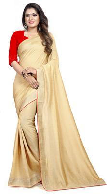 VRINDITA FASHION Embellished Venkatagiri Art Silk Saree(Beige)