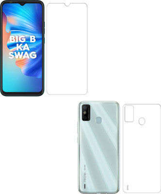 FashionCraft Front and Back Tempered Glass for Techno Spark 6 Go(Pack of 2)