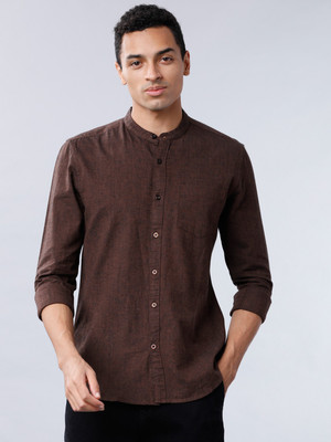 HIGHLANDER Men Solid Casual Brown Shirt