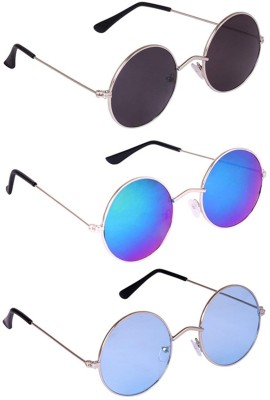 Shahs collections Round Sunglasses(For Men & Women, Multicolor)