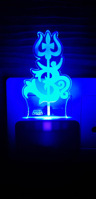 Super Ajanta Om Trishul 3D Illusion Night Lamp Comes with 7 Multi-Color and Perfect Laser Cut Design Night Lamp(10 cm, White)