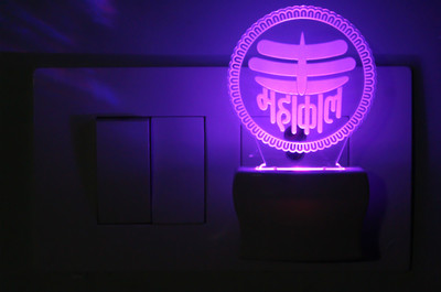 AFAST 3D Illusion Destroyer Mahakal LED Night Lamp_VX5 Night Lamp(10 cm, White)
