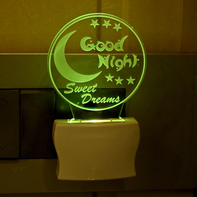 AFAST 3D Illusion Good Night Multi Colour LED Night Lamp Night Lamp(10 cm, White)