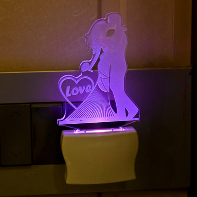 AFAST 3D Illusion Effect Love Multi Colour LED Night Lamp Night Lamp(10 cm, White)