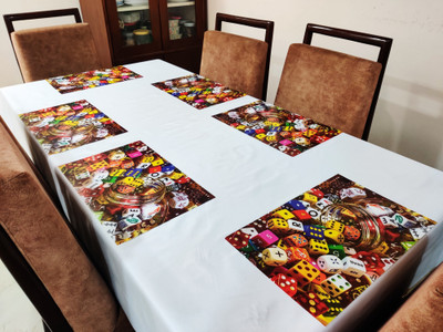 Groki Rectangular Pack of 8 Table Placemat(Multicolor, PVC)