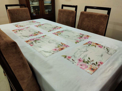 Groki Rectangular Pack of 8 Table Placemat(Multicolor, PVC)