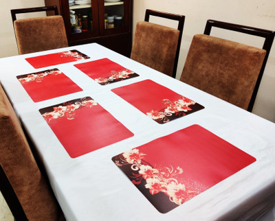 Groki Rectangular Pack of 8 Table Placemat(Multicolor, PVC)