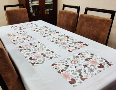 Groki Rectangular Pack of 6 Table Placemat(Multicolor, PVC)