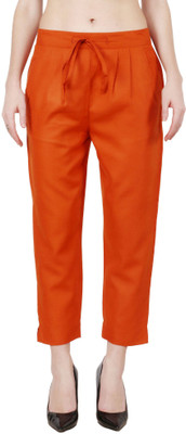 POPWINGS Regular Fit Women Orange Trousers