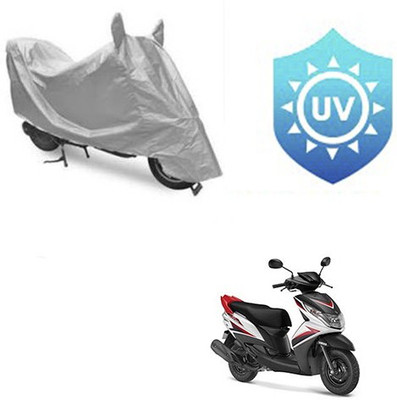 SRENTERPRISES Two Wheeler Cover for Yamaha(Ray Z, Silver)