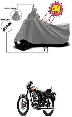 Gromaa Two Wheeler Cover for Royal Enfield(Grey)