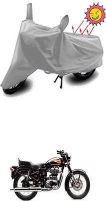 Gromaa Two Wheeler Cover for Royal Enfield(500, Silver)