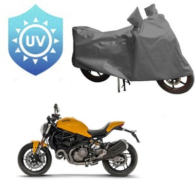 RPSENTTERPR Waterproof Two Wheeler Cover for Ducati(Monster 821, Grey)