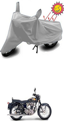 Gromaa Two Wheeler Cover for Royal Enfield(Twin spark, Silver)